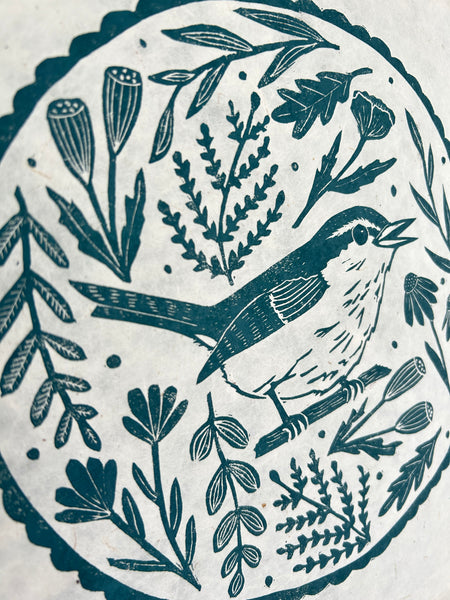 A Song- Bird Original Linocut Print