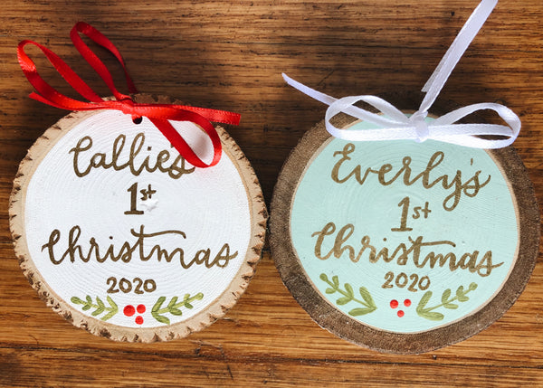 Baby's First Christmas // Hand Painted Ornament