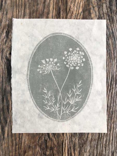 Queen Anne’s Lace Original Linocut Print